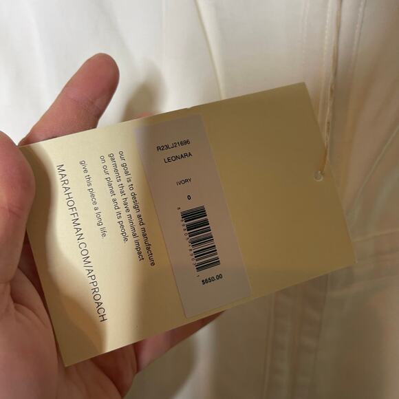 NWT Mara Hoffman Leonara off-the-shoulder Lyocell linen-blend midi dress sz 0 - Picture 9 of 11